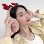 귀마개 인디핑크 루돌프 여성 털 방한 겨울