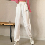 무지개 자수 하이웨스트 조거 트레이닝팬츠