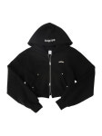 레피브 Distressed Logo Crop Hoodie Zip-up