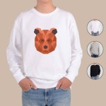 맨투맨 프린팅티셔츠 동물머리 야생동물J 맨투맨블랙