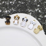 큐티 퍼피 프린트 팬던트 키링 매듭팔찌 만들기재료 1개