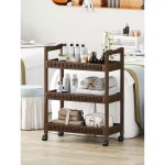 샵 원목 웨건 카트 실 우드 이동식