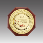 팔각 나무 금속 쟁반 상패 휘장 상패 원목 수지 G4013-C