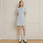 룩캐스트 LOOKAST 룩캐스트 민트 델라 스티치 린넨 드레스 MINT DELLA STITCH LINEN DRESS