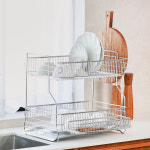 공감스토어 자동물빠짐 올스텐304 자동배수 간편설치 오래쓰는 식기건조대 2단 가로형