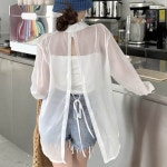 오버핏 얇고 소프트 여름템 패션템 시스루 셔츠