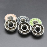 8Pcs 608 2RS 베어링 ILQ 11 녹색 롱 보드 속도 인라인 스케이트 휠 스쿠터 부드러운