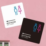 RESTROOM 좌측5 부착형 정사각 소형안내판