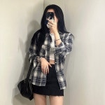 오버핏 기본 체크 긴팔 남방 셔츠 난방 남녀공용