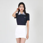 다운블로우-DBSSTBE SS여자골프웨어마린카라반팔티셔츠 2500W