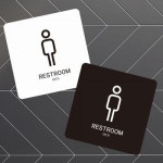 RESTROOM MEN2 부착형 정사각 소형안내판