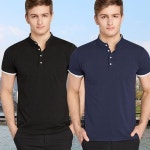 남자 차이나넥 카라 티셔츠 골프 반팔 PK 무지티