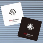 MEN Restroom 남2 부착형 정사각 소형안내판