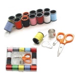 휴대용 반짇고리 14색 실 바늘 단추 옷핀 골무 가위