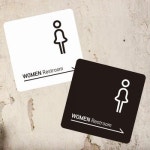 WOMEN Restroom 우측 부착형 정사각 소형안내판