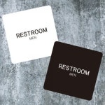 RESTROOM MEN3 부착형 정사각 소형안내판