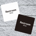 Restroom 화장실2 부착형 사각 소형안내판