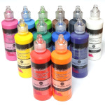 염색물감120ml 일반12색세트 패브릭 대용량 의류섬유 캔버스직물 그림그리기 학교유치원 공예 만들기재료