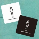 Men 좌측2 부착형 정사각 소형안내판