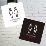 TOILET 부착형 사각 소형안내판 PASSWORD1