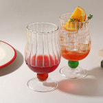 리빙안 아트 포인트 튤립 고블렛 내열유리컵 320ml