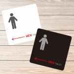 MEN TOILET 좌측1 부착형 사각 소형안내판