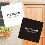 부착형 정사각 소형안내판 RESTROOM9