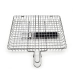 스텐 석쇠 그릴 바베큐 캠핑 양면 사각 두께4CM 숯불 생선구이 스테인레스 BBQ 바스켓 1개