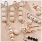 포인트 한복용 스카프 장신구 뱃지 진주 옷핀 5종세트