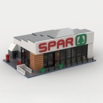 MOC 호환 레고 시티 핫 셀러 스트리트 뷰 MOC 모듈러 SPAR 편의점 DIY 아이디어 장난감 생일 선물 블록 2129 개