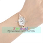 여성용 크리스탈 팔찌 시계 랩 쿼츠 드레스 로즈 블링 합금 공장 GEDI-H6004