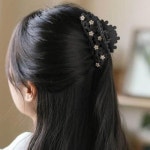 여성 큐빅 집게 헤어삔 헤어머리고정핀 큐빅집게삔