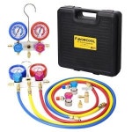 FavorCOOL 선호하는 COOL HVAC 게이지 R410a용 AC 매니폴드 세트 R134a R22 냉매 알루미늄 본체 3방향 R410