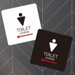 TOILET 남자 좌측 부착형 사각 소형안내판