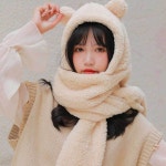 후드머플러 후드 겨울목도리 목도리