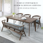 미소 원목 6인 식탁 세트