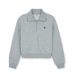 MLB 베이직 원형로고 크롭 반집업 맨투맨 3FMTB0344