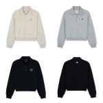 MLB 베이직 원형로고 크롭 반집업 맨투맨 3FMTB0344