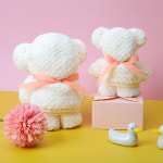 와플 리본 베어 타월 곰돌이 수건 대