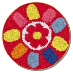 알로데 라운드 플라워 러그 카펫 DIY 스킬 자수 세트 중국어버전 컬러인쇄메쉬 1세트 03