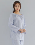 면100 스트라이프원단 검진복하의단품 S0449