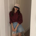 데일리 베이직 체크 긴팔 셔츠