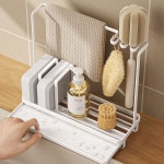 올인원 물흐름 수세미 거치대 젖병솔 키친랙 주방 세제 싱크대 행주 건조대 좁은 정리 걸이 보관 씽크대 통