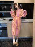 전참시 채정안로브 스트라이프 가운 연예인 채정안 잠옷 로브 파자마 홈웨어 수면