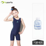 티에스스포츠 여아동 수영복 반신 3부 원피스 여아 어린이 주니어 실내 수영장 강습용 초등학교 생존수영 1902