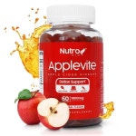 Nutroaid Applevite 애플 사이다 식초 젤리 -1000mg순수 사과 사이다 식초 서빙 - 비건 젤리 비타민 - 젤리