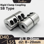 1PCS SB 리지드 클램프 커플 링 보어 8 10 11 12 14 16 17 18 19 알루미늄 스크류로드 드라이브 샤프트 CNC 턱 모터 커플러 D40L55