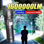 강력한 LED 손전등 USB 충전식 토치 슈퍼 밝은 손 빛 비상 캠핑 다기능 랜턴 낚시