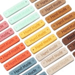 20 개 몫 수제 PU 가죽 태그 바느질 장식에 대 한 레이블 DIY 모자 의류 액세서리