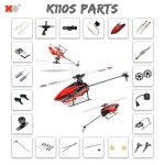 Wltoys XKS RC 헬리콥터 액세서리 캐노피 블레이드 기어 모터 ESC 보드 원래 부품 용 로터 헤드 테일 K110S